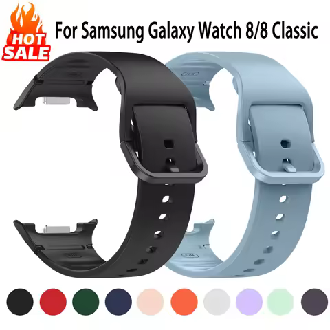 Original Strap For Samsung Galaxy Watch 8 40mm/44mm Silicone Smart Watch Sport Bracelet Correa Galax