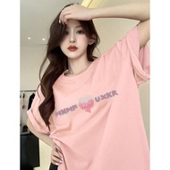 100% Cotton Small Fresh Sweet Style Unique Letter Printed t-Shirt Women oversize Short-Sleeved Top S