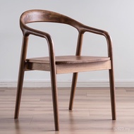 Dining Chair Chair Backrest Household Hiroshima Solid Wood Log Nordic Combination Comfortable Desk C
