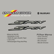 stiker timbul 3d motor suzuki spin emblem akrilik 3d spin sepasang emblem akrilik