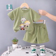 BBD Labubu Printed Cartoon Kids Tshirt Set With Short HM241