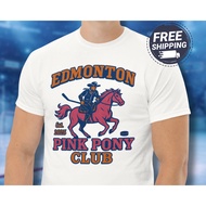 Edmonton Shirt Pink Pony Club Cowboy Shirt OIlers Shirt Retro Hockey Shirt XS-3XL
