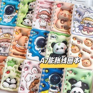 Cartoon high aesthetic value A7Expandable Coil Cute Capybara Portable Mini Notebook P7B3