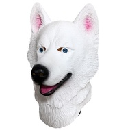 Halloween Animal Leopard Dog Latex Mask White Husky Dog Headgear Mask