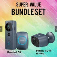 Refurbished GXM W3 D3 Smart Wireless Camera Doorbell Battery Operated CCTV IP Camera