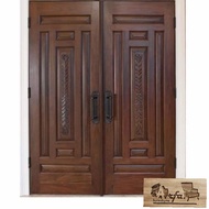 pintu utama kupu tarung + kusen kayu jati solid