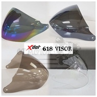 XDOT kecil lubang G618 topi keledar Visor XDot G 618 Clear Tinted silver Rainbow Smoke visor saja