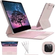 typecase Keyboard Case for iPro Air 13 2024 and iPad Pro 12.9 (6th, 5th, 4th, 3rd Gen),Magic Keyboard for iPad Pro 12.9,Magnetic Keyboard with Multi-Touch Trackpad,11 Colors Backlight,Light Regal Pink