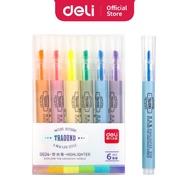 Deli TRAOUND Highlight Pen Chisel Tip Office School Supplies Stationery (6 Colors x 6 Pcs/Pack)