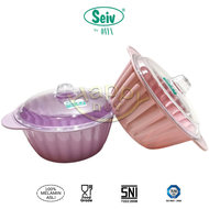 WADAH SAJI | WADAH LAUK | WADAH MAKANAN | CASSEROLE MELAMIN BULAT TUTUP SEIV BY ONYX 2300ML