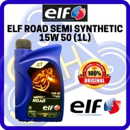 READY STOCK ENGINE OIL MINYAK HITAM ELF MOTO OIL 15W 50 SEMI SYNTHETIC 1 LITRE 4T ELF