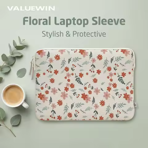 Floral Laptop Sleeve 13.6/15.6Inch,Memory Foam Portable Computer sleeve,Compatible with 13.6/15.6Inc
