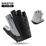 LP-8 New🍁Rockbros（ROCKBROS） Rockbros Half-Finger Gloves for Riding Summer Short Finger Gloves Breathable Bicycle Shock A