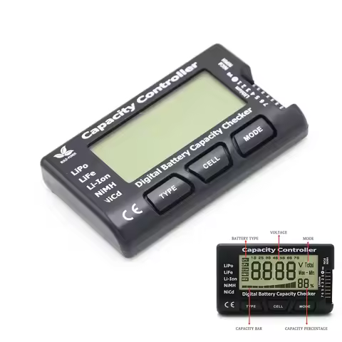 RC CellMeter 7 Digital Battery Capacity Checker Tester for LiPo LiFe Li-ion NiMH Nicd