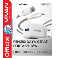 VIVAN Charger Power C18C 18W USB-A Cable Type C