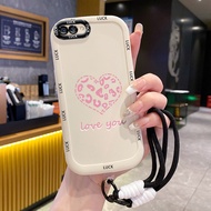 Case For OPPO A5 A3s A12E Realme C1 Small Group Phone Heart Shape Smile Shockproof Strap