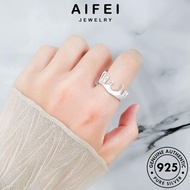 AIFEI JEWELRY Silver Irregular 925 Sterling Cincin Accessories Korean 純銀戒指 Adjustable Women For Ring Original Perempuan Perak R934