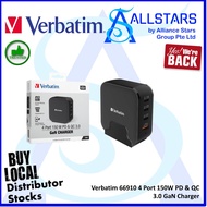 (ALLSTARS: We are Back) Verbatim 66910 4 Port 150W PD & QC 3.0 GaN Charger (PD 100Wx2 port+PD 30Wx1+