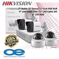 Hikvision NK4E2-2T Network 4Ch NVR CCTV KIT c/w  2TB HDD