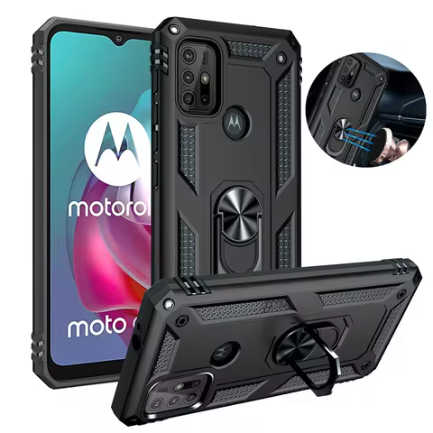 For Motorola Moto G10 G20 G30 G50 5G G60 G60S G100 G200 G40 Fusion Case Magnetic Ring Armor for Moto