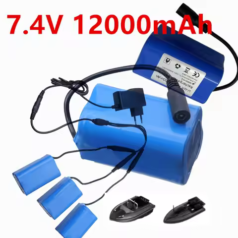 Fishing Bait Boat Battery 7.4V 12000mAh high power Safe Durable Fishing-Specific Compatible with T18