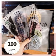 100 Pieces Superb 100Pcs/Bag Women Rubber Bands / Korean Elastic Hair Bands / Solid Color Popular Ha