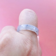 【親翠】天然翡翠 冰莫西沙一般款方戒手指鐲12.5號戒圈 W款