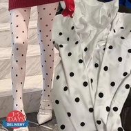 [3-5 DAYS DELIVERY]Vintage Black Polka Dot White Pantyhose Women's Sheer Tights Y2k Girls Sexy Crash