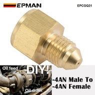 EPMAN Brass AN4 Inline Turbo Oil Feed Inlet Restrictor Fitting -4AN Male To -4AN Female 0.035" EPCGQ