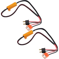BESULEN 2PCS H7 Car LED Resistor Kit, 50W 6Ohm Vehicle Headlight Anti Flicker Error Decoder, Auto Fo