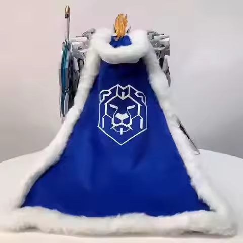 (ONLY CAPE) White Fur Blue Cape Model with Hoodie for Moshow MCT-E02 Lancelot