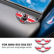 2pcs Diamond Car Door Pin Lock Wing Badge Sticker For BMW Mini Cooper R55 R56 R57 Car Emblem Decorat