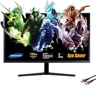 Samsung Odyssey 24" Gaming Monitor, FHD, 1ms, 180Hz, AMD FreeSync, Eye-Saver Mode, Adjustable Stand,