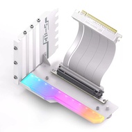 EZDIY-FAB High-Speed RGB Vertical GPU Mount with Riser Cable for Full-Opened PC - New 90 Degree Conn