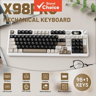 Attack Shark X98 Pro Gaming Mechanical Keyboard Tri-Mode Bluetooth Wired 98 Keys TFT Screen CNC Knob