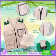 Safari costume kids With Hat Cargo vest kids zoo keeper costume for Role Play ,Camping ,Party Explor