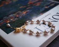 唐頓莊園天然珍珠小鈴蘭優雅復古手工制手鏈agete風格