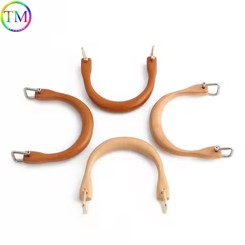 2-10PCS 10.2x8.2cm,15.5x11.5cm U-Shaped Wood Handles With Square Buckle For Purse Frame Woven-bag Re