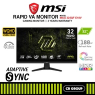 MSI MAG 325QF E18V 31.5-inch WQHD 180Hz Rapid VA Gaming Monitor (3Yrs MSI Warranty)