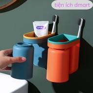 Ecomax bathroom brush shelf without wall drilling, convenient brush shelf with cup 5508