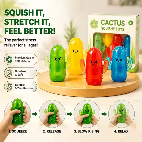 Programmer Desk Setup Glitch Core Grumpy Cactus Maltose Polymer Texture Slow Rebound Tactile Squeeze