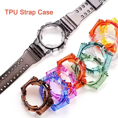 Transparent Resin Watch Strap Case Bezel for Casio G-SHOCK GA-110 GD-100 120 GAX-100 Men Sport Water