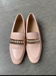 Chanel 珍珠鍊條粉色 樂福休閒鞋 36號 全新僅試穿 有貼底 配件有防塵袋