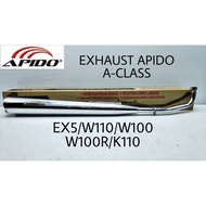 EXHAUST APIDO STANDARD RACING HONDA EX5 W110 W100 W100R MODENAS K110 MANIDOLD STEEL 25MM A-CLASS