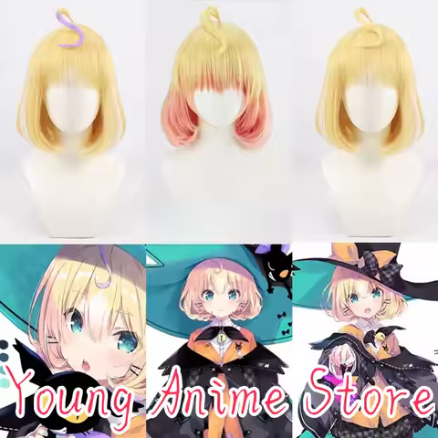 Young-Anime NIJISANJI VTuber Millie Parfait Cosplay Wig Costume Prop Wigs + Cap