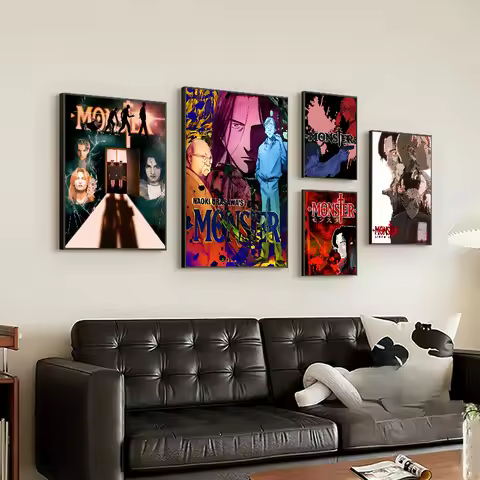 N-Naoki Urasawa S Monster Anime Sticky Posters Fancy Wall Sticker For Living Room Bar Decoration Vin