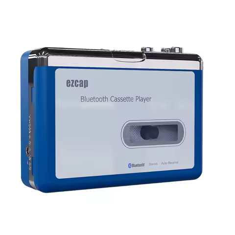 Ezcap Portable Personal Walkman Bluetooth Cassette Player, Transmit Retro Tape Music Songs To Blueto