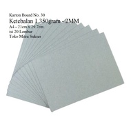 20 Gray A4 Cardboard Board Sheets No. 30 Thickness 2mm