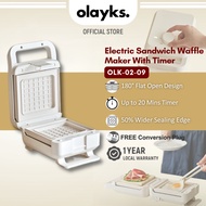 Olayks 2 in 1 Sandwich Maker Waffle Maker Breakfast Toast Maker Bread Toaster Maker Mesin Sandwic 70
