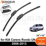Car Front Windshield Wipers For KIA Carens Rondo UN 2006-2013 Wiper Blade Rubber 26"+16" Car Windshi